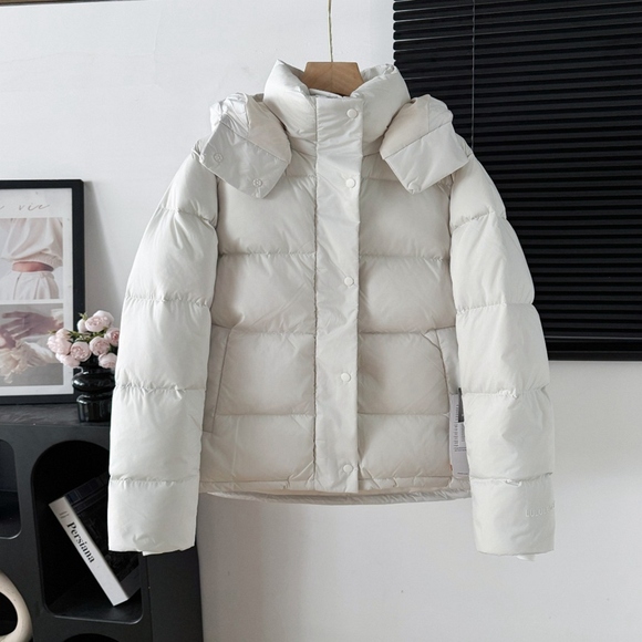 .Lululemon® Jackets & Blazers - Lululemon Cream Cropped Quilted Hooded Down Puffer Winter Coat